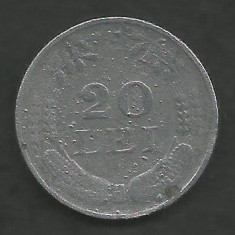 ROMANIA 20 LEI 1942 ZINC [4] livrare in cartonas foto