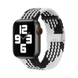 Cumpara ieftin Curea Apple Watch Braided Loop Black and White 45 44 42mm