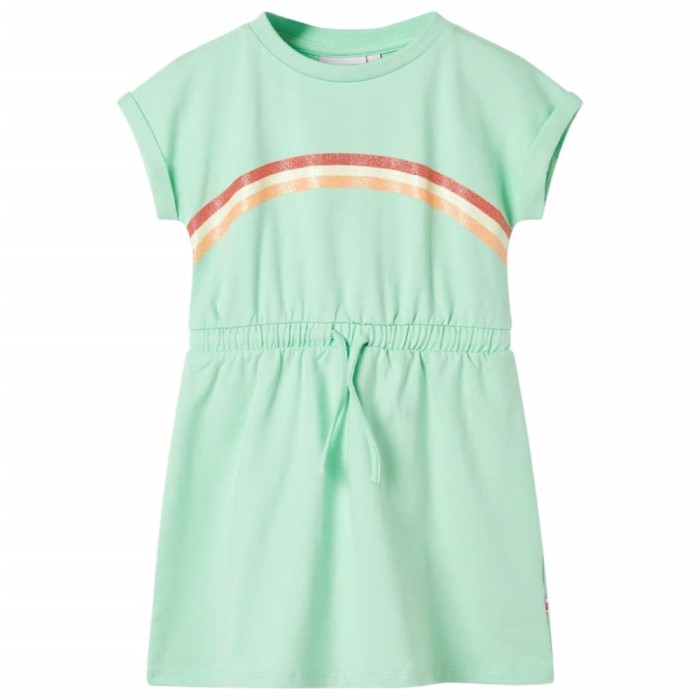 Rochie pentru copii cu snur, verde aprins, 128