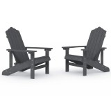 Cumpara ieftin Scaune de gradina Adirondack,2 buc., antracit,HDPE