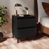 Set 2 Noptiere Gossi Negre PAL 40x35x50 cm - Design Modern cu Sertare, Stabile si Robuste
