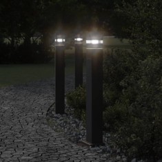 vidaXL Lampă exterioară de podea cu priză, negru, 80 cm, aluminiu