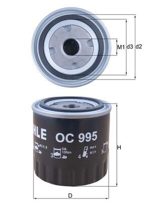 MAHLE OC 995 Filtru ulei foto