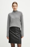 Morgan pulover din amestec de lana MSTORI femei, culoarea gri, cu turtleneck, MSTORI
