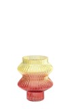Cumpara ieftin Vaza flori sticla rosie galbena 17,5 x 20 cm
