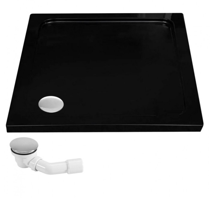 Cada pentru dus din acril Rea Savoy negru 90x90