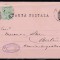 ROMANIA 1879 CP 14 CARTE POSTALA 5 BANI NEGRU FRANCATA CU 5 BANI REGELE CAROL I VULTURI SCRISA 1887 STAMPILA IASSY NECIRCULATA