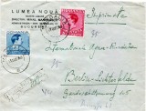 1938 , Plic circulat , RECOMANDAT , MANGALIA ( 21.AUG.1938 ) - BERLIN ( 24.III.38 ) , IMPRIMATE