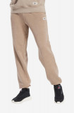 Reebok Classic pantaloni de trening din bumbac Natural Dye FT culoarea bej, uni HT8197-beige