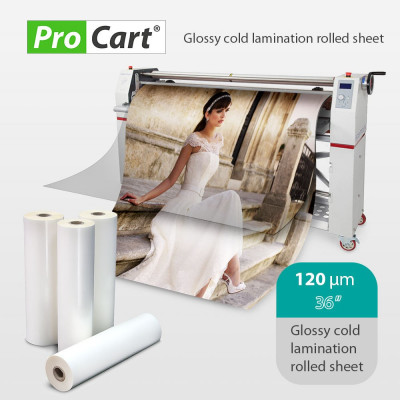 Folie pentru laminat la rece suprafata Glossy, 36 inch, 120 microni foto