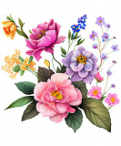 Cumpara ieftin Sticker decorativ, Flori, Multicolor, 60 cm, 1216STK-3