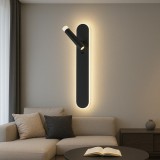 Aplica Led Neagra 2X2W+10W, 50X8Cm, Lumina Reglabila 3000K-6500K