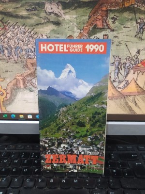 Zermatt, Matterhorn, Hotel Fuhrer Guide 1990, ghid și hartă, 193 foto