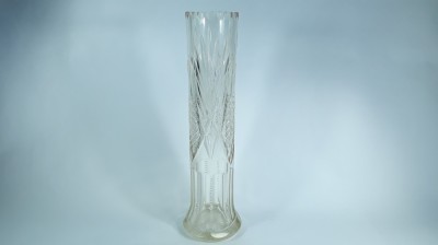 e Vaza de sticla veche de cristal slefuit manual Art Nouveau anii 1900 foto