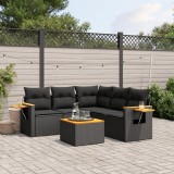 Cumpara ieftin Gossi set mobilier de gradina cu perne, 6 piese, negru, poliratan