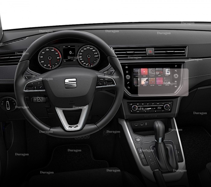 Folie Protectie Navigatie Seat Arona 2017-2021, Duragon, protectie Display Navigatie, silicon Mat, Anti-zgarieturi, Anti-amprenta, kit instalare