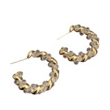 Cercei placati cu aur creole cu cristale