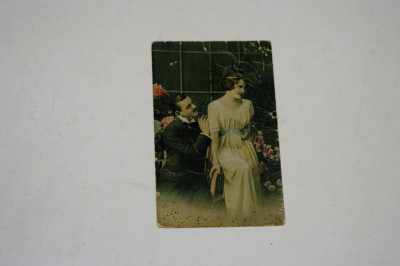 Carte postala circulata - tineri - 1920 foto