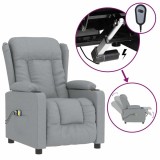 Cumpara ieftin Fotoliu de masaj electric rabatabil, gri deschis, textil