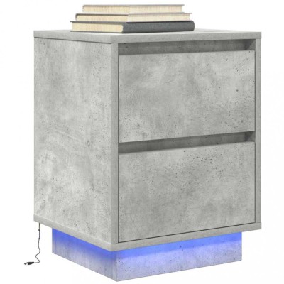 vidaXL Noptiera cu lumini LED Gri beton 38x34x50 cm foto