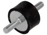 Atenuator de Vibrații M6 &Oslash; 25mm Guma 15mm Lungime