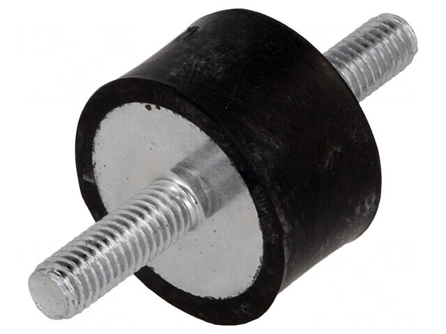 Atenuator de Vibrații M6 &Oslash; 25mm Guma 15mm Lungime