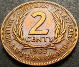 Cumpara ieftin Moneda istorica &amp; exotica 2 CENTI - CARAIBE de EST, anul 1955 *cod 245 A, America Centrala si de Sud