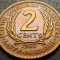 Moneda istorica &amp; exotica 2 CENTI - CARAIBE de EST, anul 1955 *cod 245 A