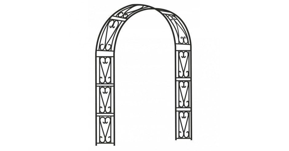 Tuinboog met poort 108x45x235 cm staal zwart kopen