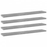 vidaXL Set 4 Plăci Raft Bibliotecă PAL, gri beton, 60x10x1.5cm. Polite/Etajere depozitare suplimentară pentru cărți și obiecte