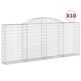Cumpara ieftin Cosuri gabion arcuite 10 buc, 300x30x120/140 cm fier galvanizat