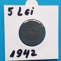 Moneda din Regatul Romaniei 5 Lei 1942 - in stare buna