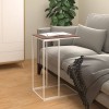 Masuta Laterala VidaXL Alb 40x30x59 cm Lemn Compozit C Structura Metalica Măsuță Cafea Canapea