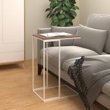 Masuta Laterala VidaXL Alb 40x30x59 cm Lemn Compozit C Structura Metalica Măsuță Cafea Canapea