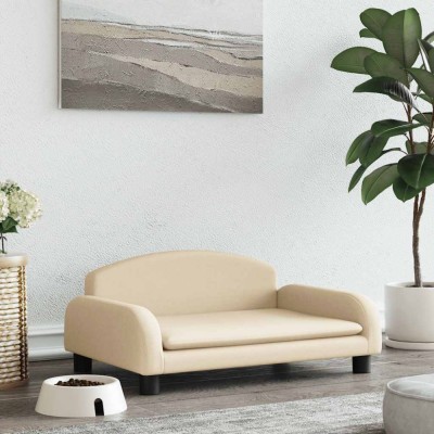 vidaXL Pat de c&amp;acirc;ini, crem, 70x45x30 cm, material textil 171959 foto