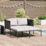 vidaXL Șezlong cu perne, 2 persoane, antracit, 115x153x69,5 cm, oțel