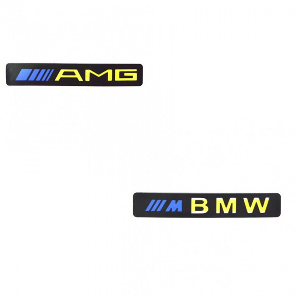 Set 2x text prag auto cu iluminare BMW, Mercedes Benz