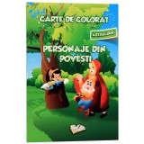 Carte de colorat cu abtibilduri - Personaje din povesti |