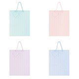 Sacosa Pastel cu buline, din hartie cu maner din snur, 26 x 32.5 x 12.7 cm (20