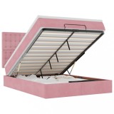Cumpara ieftin Cadru de pat otoman cu saltele Roz 140x190cm catifea