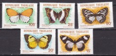 Togo 1982 fauna fluturi MI 1607-1611 MNH foto