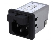 Conector de alimentare AC soclu tată 1A 250VAC IEC 60320