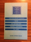 Schneider - Teste de matematica pentru admiterea in liceu (1996 - Ca noua!)