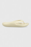 Cumpara ieftin Crocs șlapi Mellow Flip femei, culoarea bej, cu toc plat 11033