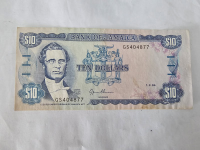 Jamaica 10 Dollars 1994 Noua foto