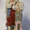 Statueta din portelan Polonne ZHK Ucraina URSS - Cuplu / pereche in port popular - cca.1960