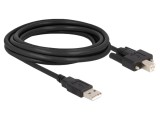 Cablu USB 2.0 DELOCK 3m USB A la USB B Aurit 480Mbps Negru 87215