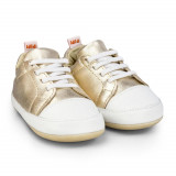 Pantofi fetite Bibi Afeto Joy Gold cu Siret Elastic 22 EU, Auriu, BIBI Shoes
