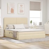 Cumpara ieftin Pat cu LED si saltea Creme 160 x 200 cm Tesatura