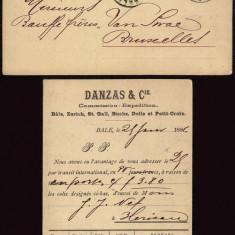 Switzerland 1886 Old postcard postal stationery Basel to Brussels Belgium DB.215